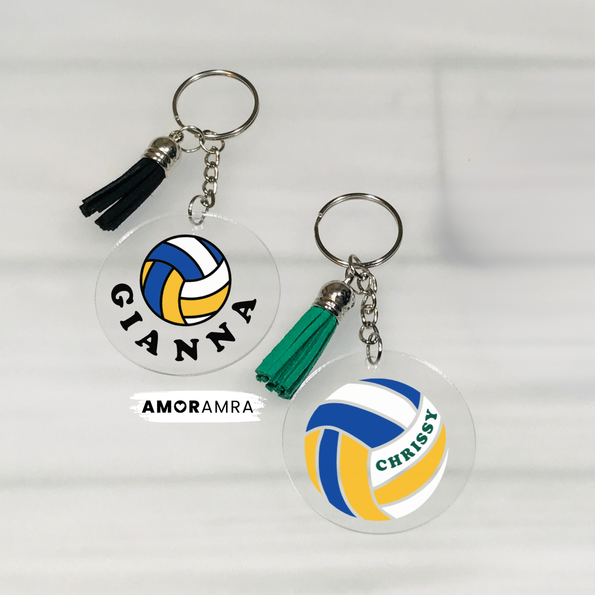 Personalized Beach Volleyball Keychain