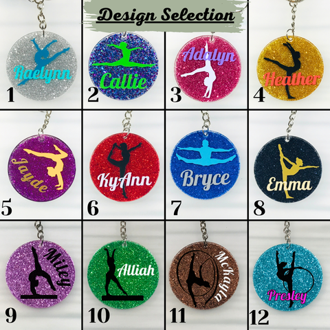 Glitter Gymnast Keychain | Gymnastics