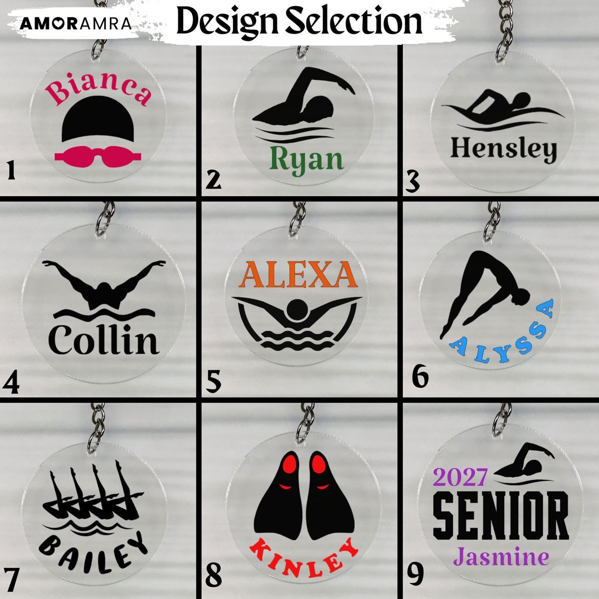 Personalized Swim Keychain | Artistic Swimmer Gift