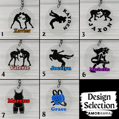 Personalized Wrestling Keychain