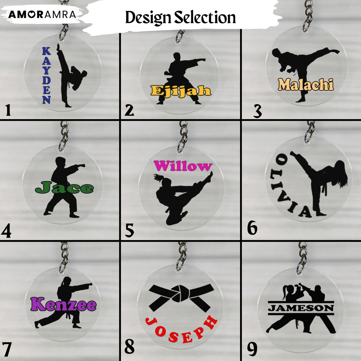 Personalized Martial Arts Keychain