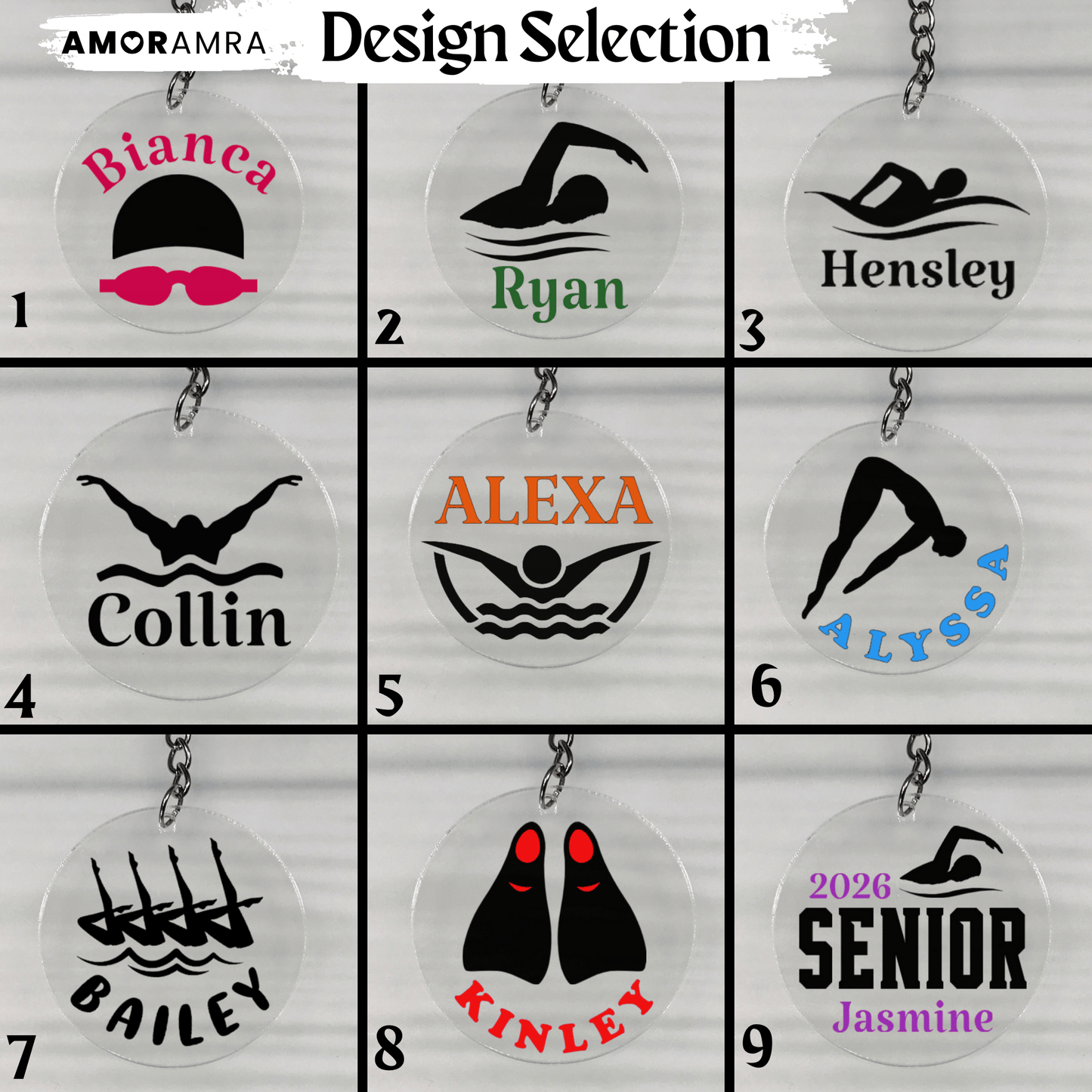 Personalized Swim Keychain | Artistic Swimmer Gift