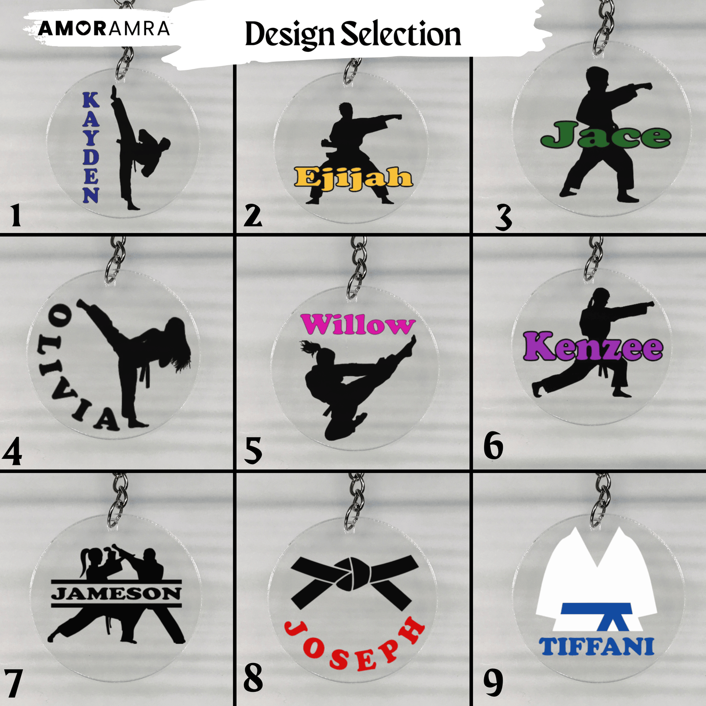 Personalized Martial Arts Keychain