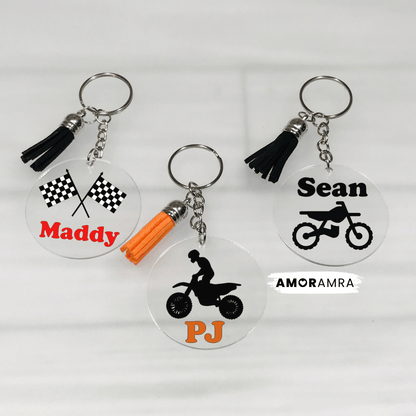 Personalized Motocross Keychain