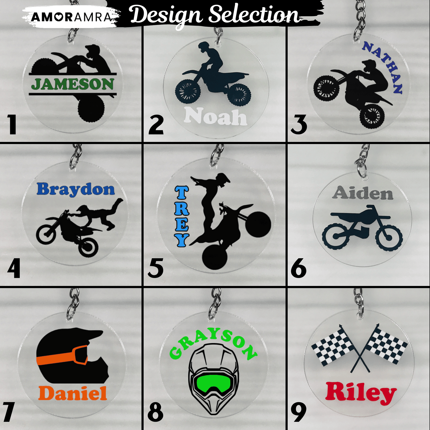 Personalized Motocross Keychain