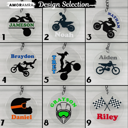 Personalized Motocross Keychain