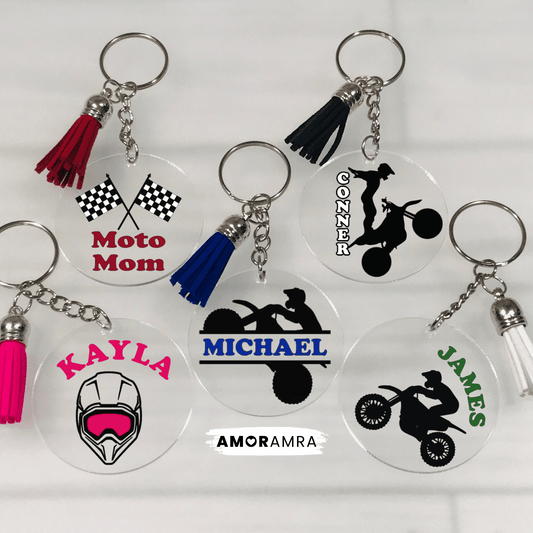 Personalized Motocross Keychain