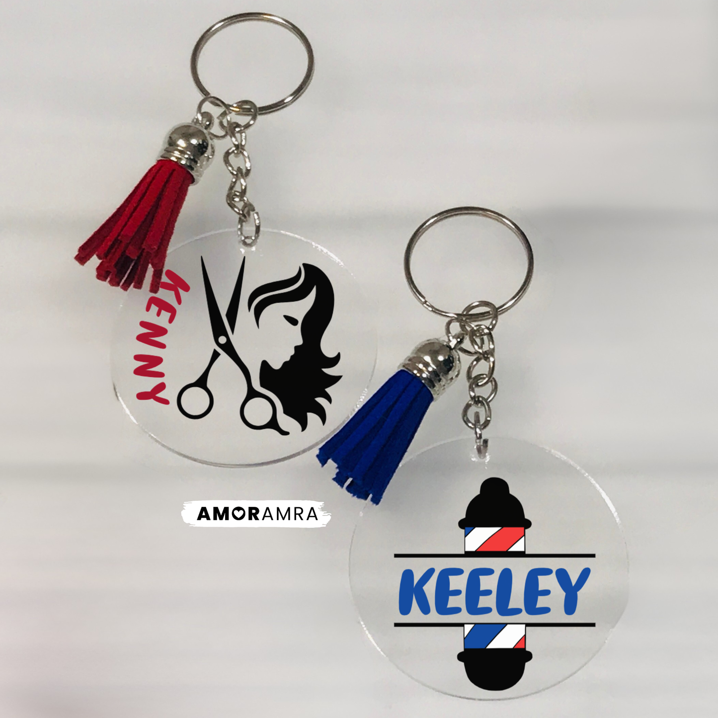 Personalized Barber Keychain