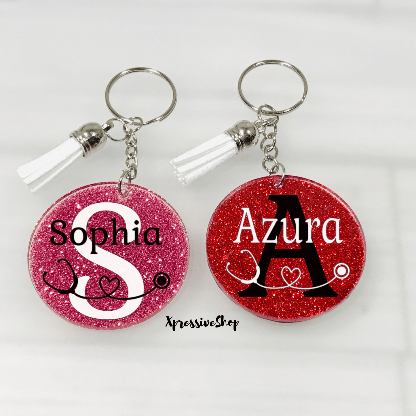 Glitter Nurse Keychain | Doctor Keychain