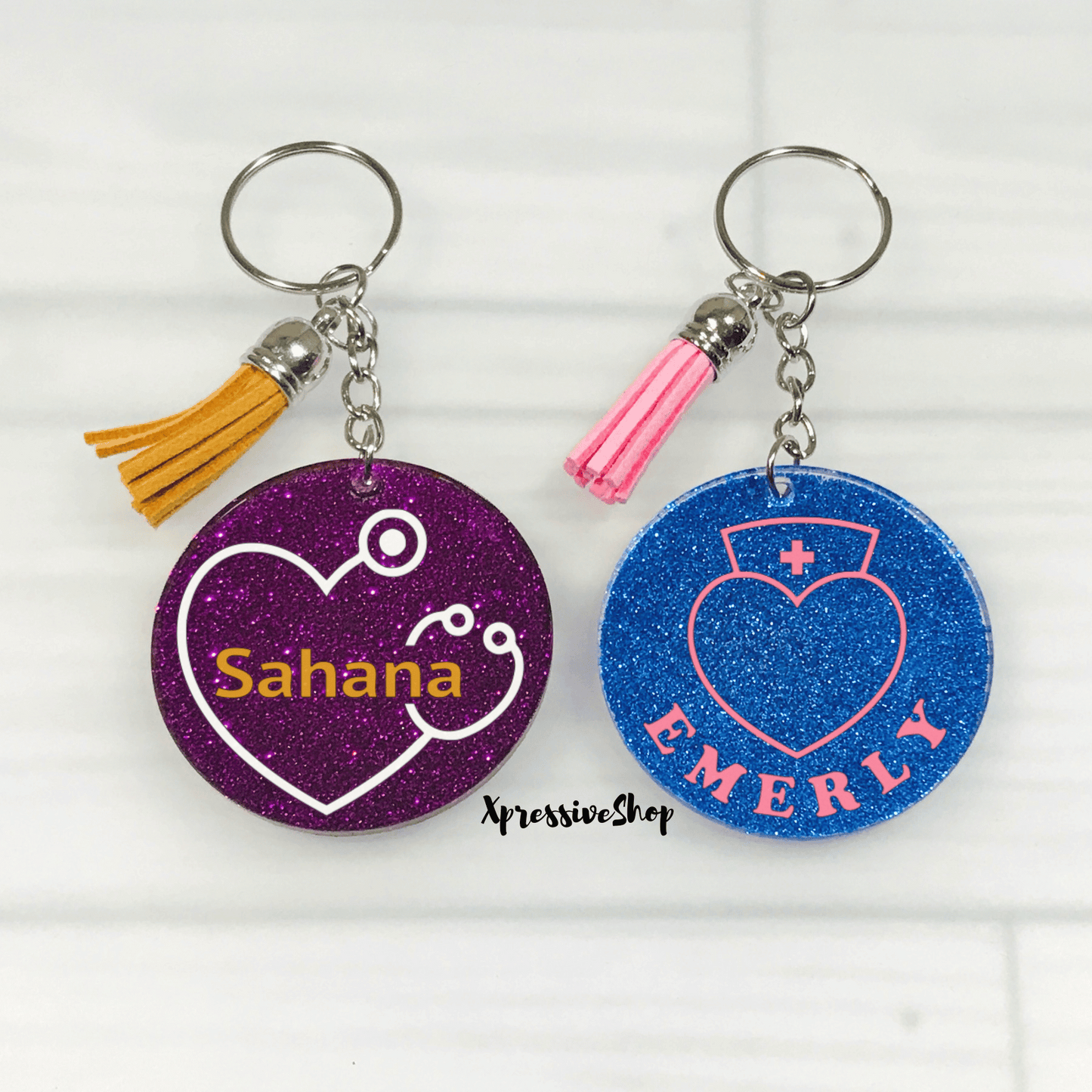 Glitter Nurse Keychain | Doctor Keychain