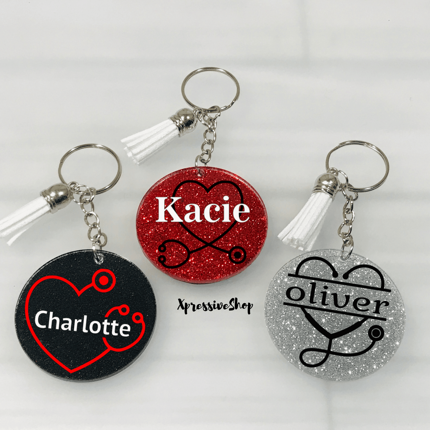 Glitter Nurse Keychain | Doctor Keychain