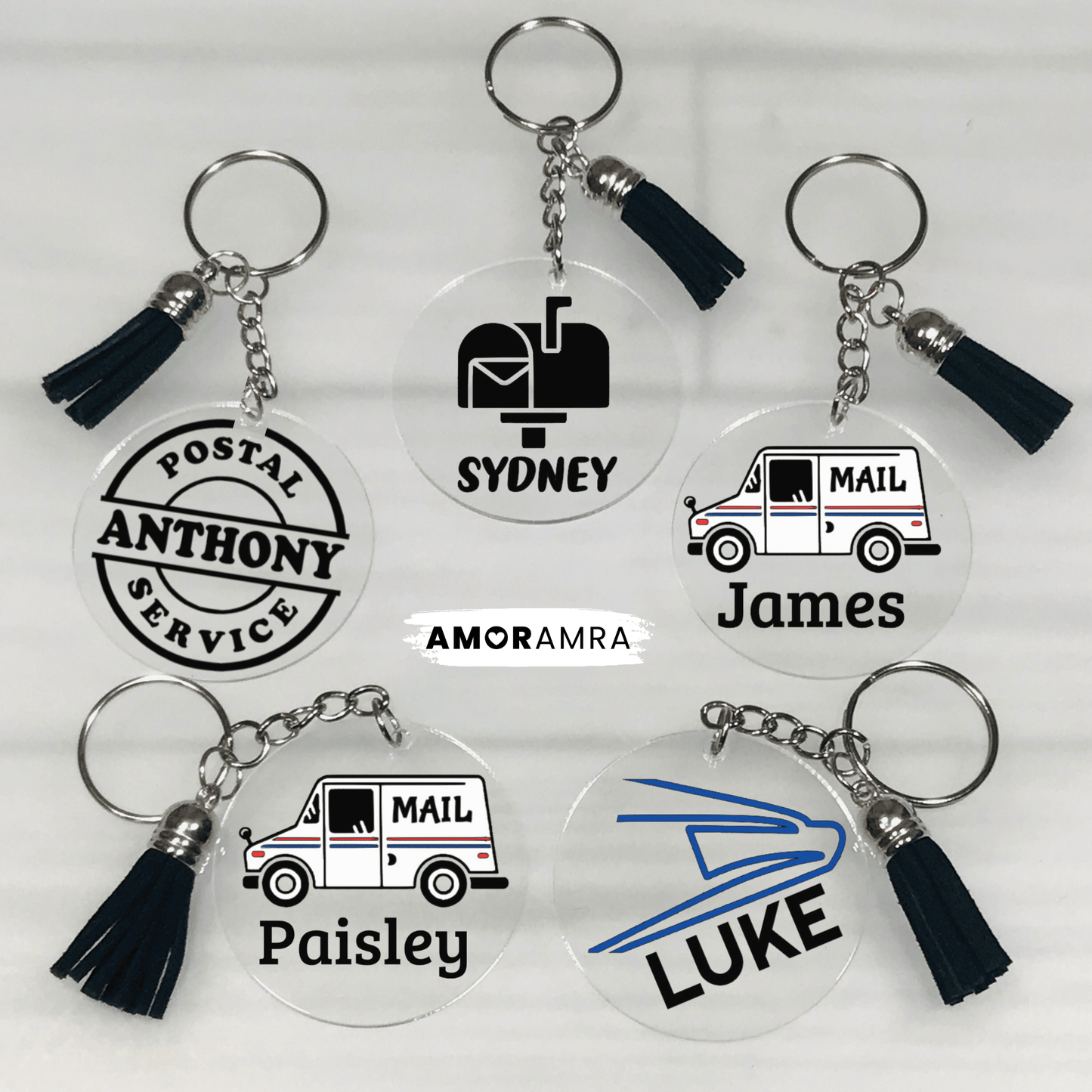 Personalized Postal Service Keychain