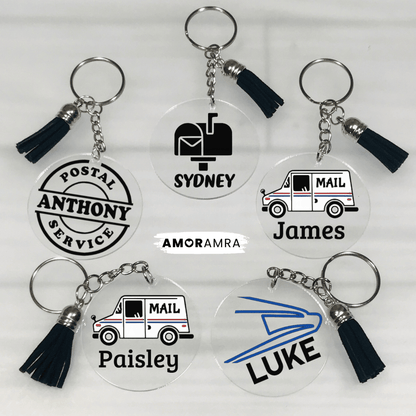 Personalized Postal Service Keychain