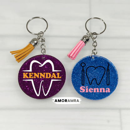 Glitter Dentist Keychain | Orthodontist Gift