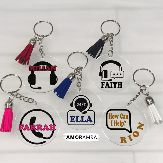 Personalized Customer Service Representative Keychain, Customer Service Rep Gift, Call Center Rep, CSR Gift, CSR Appreciation Week Gift