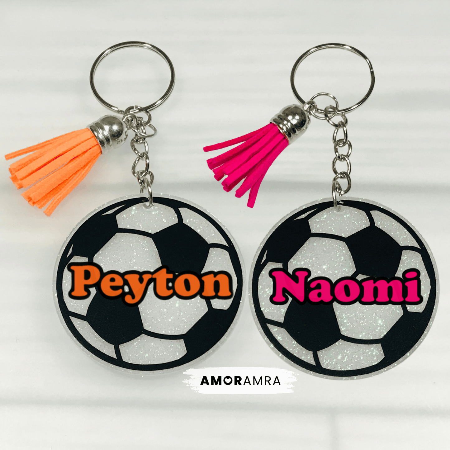 Personalized Soccer Keychain | Fútbol Bag Tag - Amor Amra