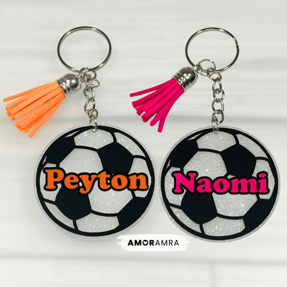 Personalized Soccer Keychain | Fútbol Bag Tag - Amor Amra