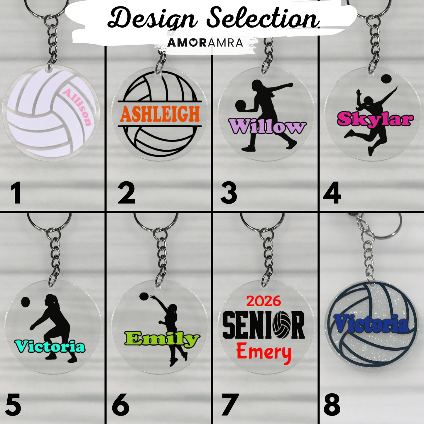 Personalized Volleyball Keychain