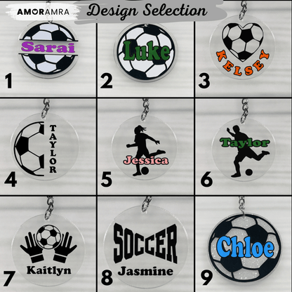 Personalized Soccer Keychain | Fútbol Bag Tag - Amor Amra