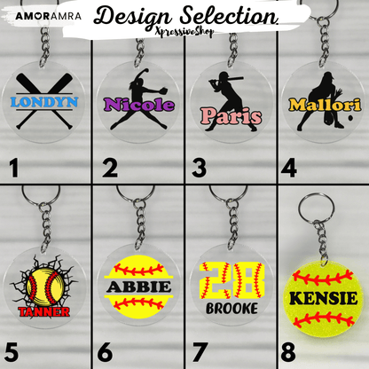 Personalized Softball Keychain - Amor Amra