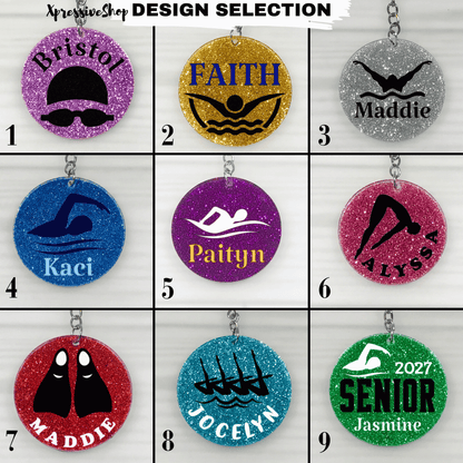 Personalized Swim Keychain | Artistic Swim Keychain - Amor Amra