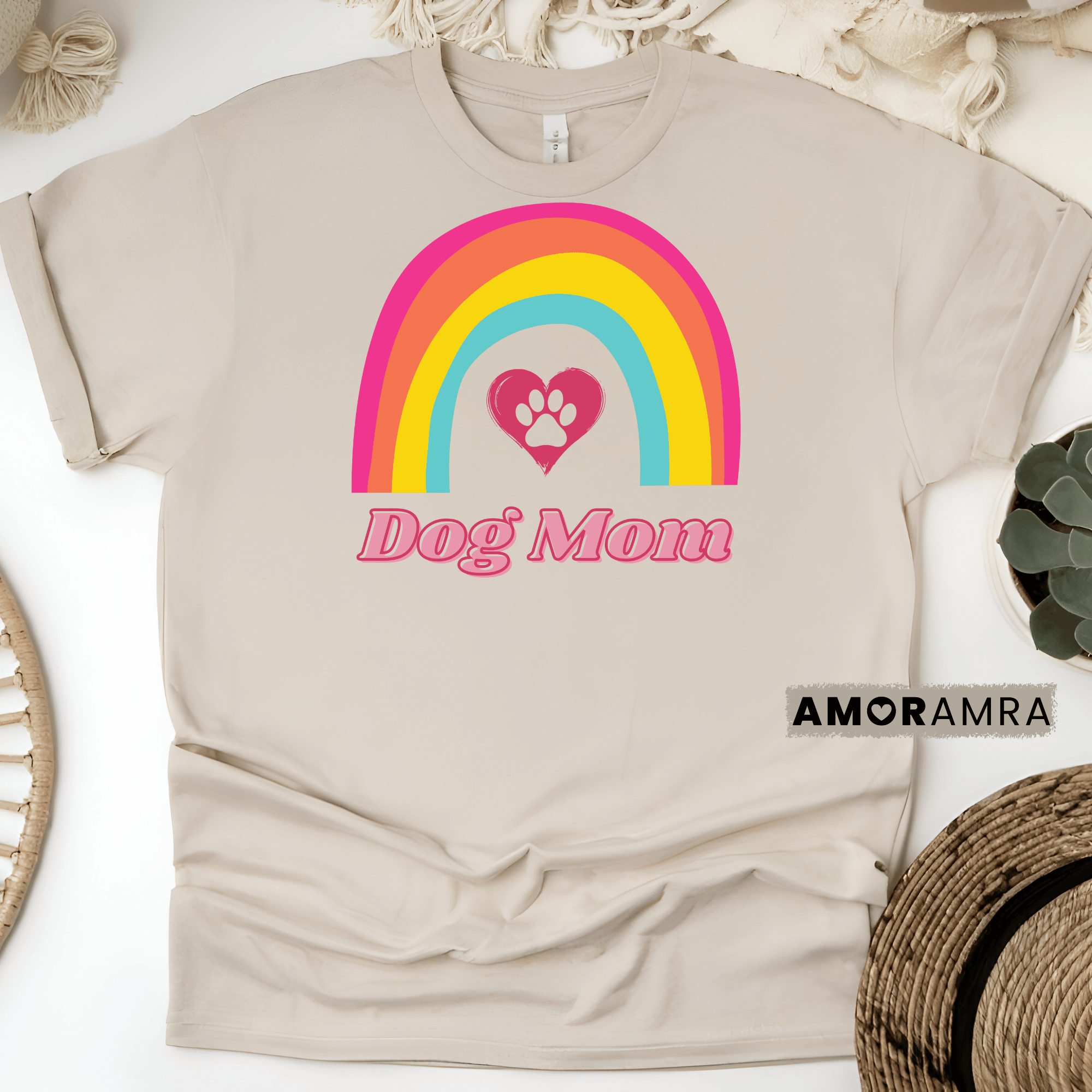Dog Mom Rainbow T-shirt