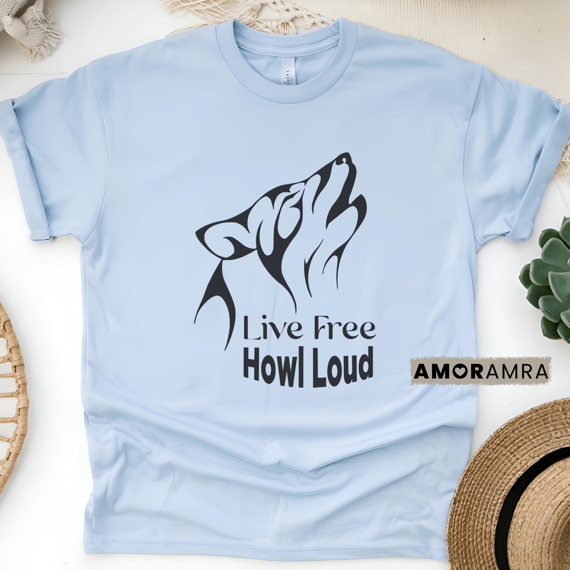 Live Free, Howl Loud Wolf T-shirt