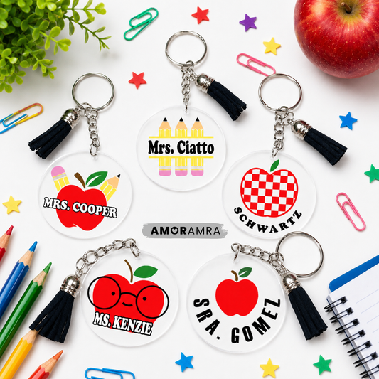 Personalized Apple Keychain: Teacher Appreciation
