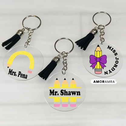 Personalized Apple Keychain: Teacher Appreciation