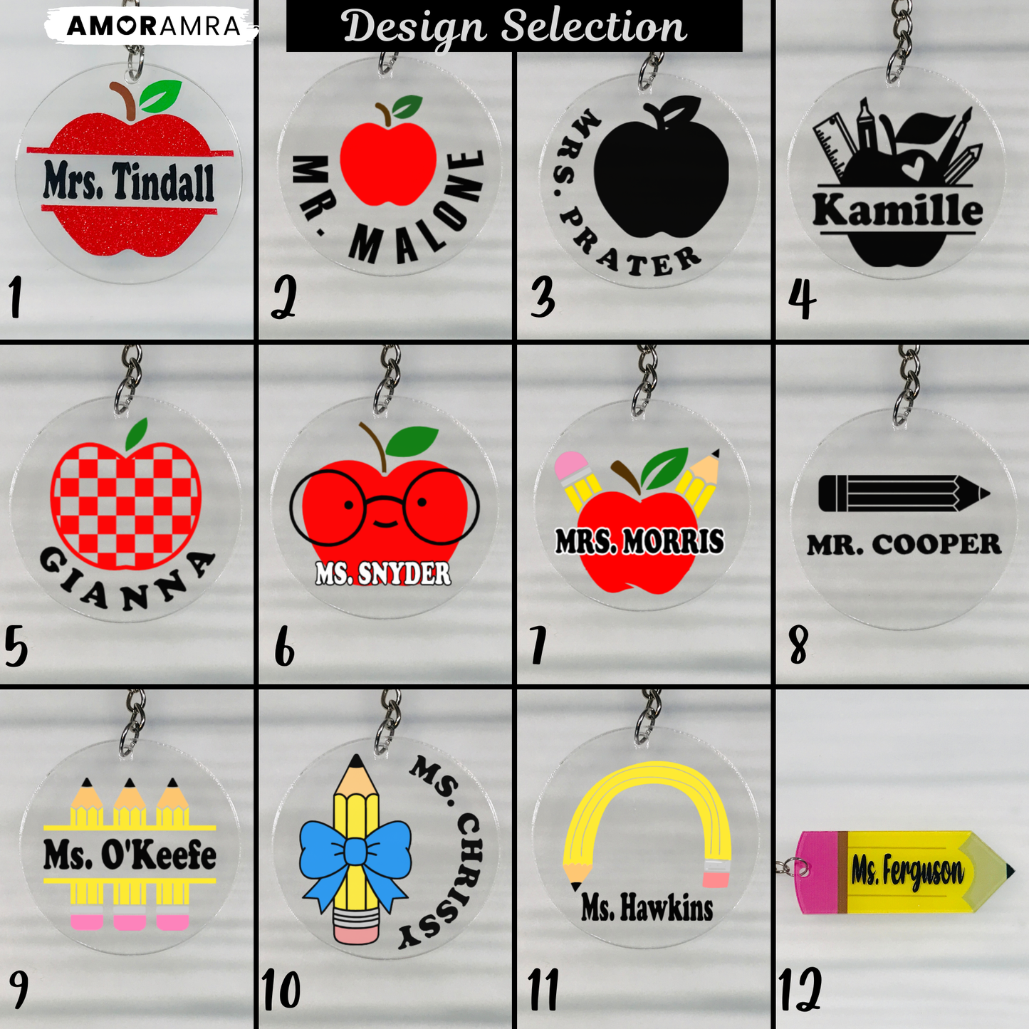 Personalized Apple Keychain: Teacher Appreciation