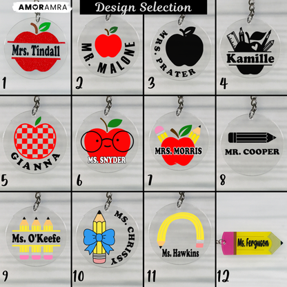 Personalized Apple Keychain: Teacher Appreciation