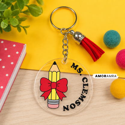 Personalized Apple Keychain: Teacher Appreciation