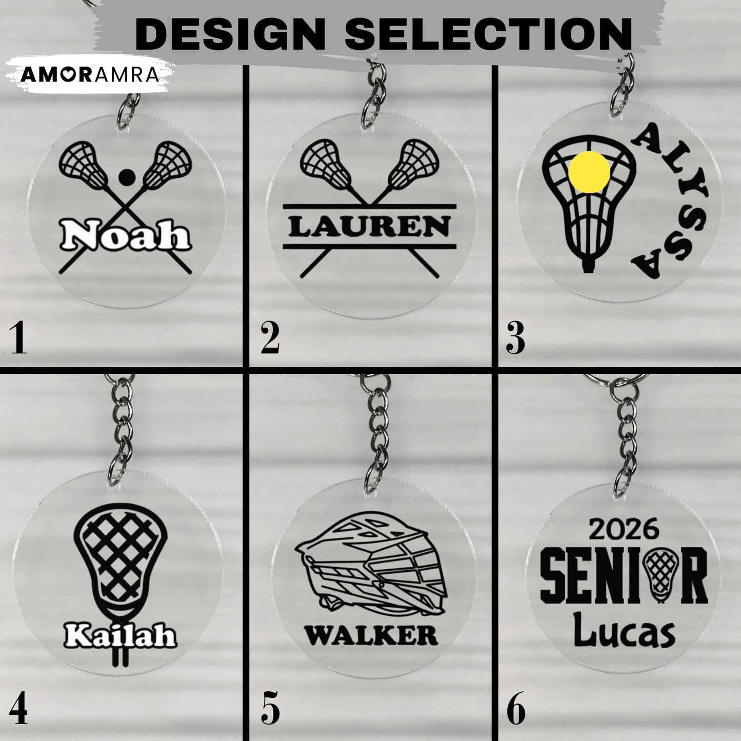 Personalized Lacrosse Keychain