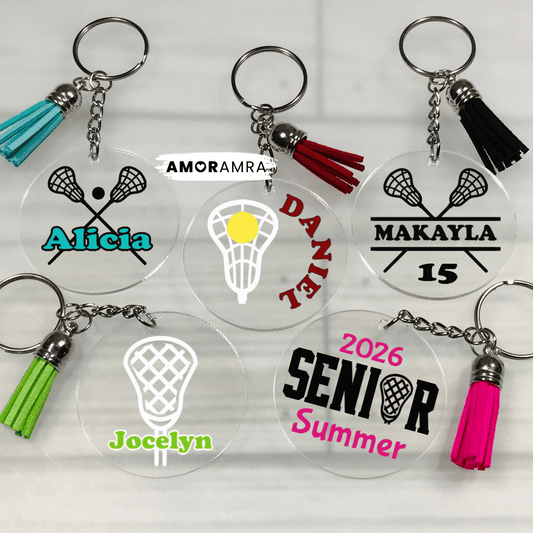 Personalized Lacrosse Keychain