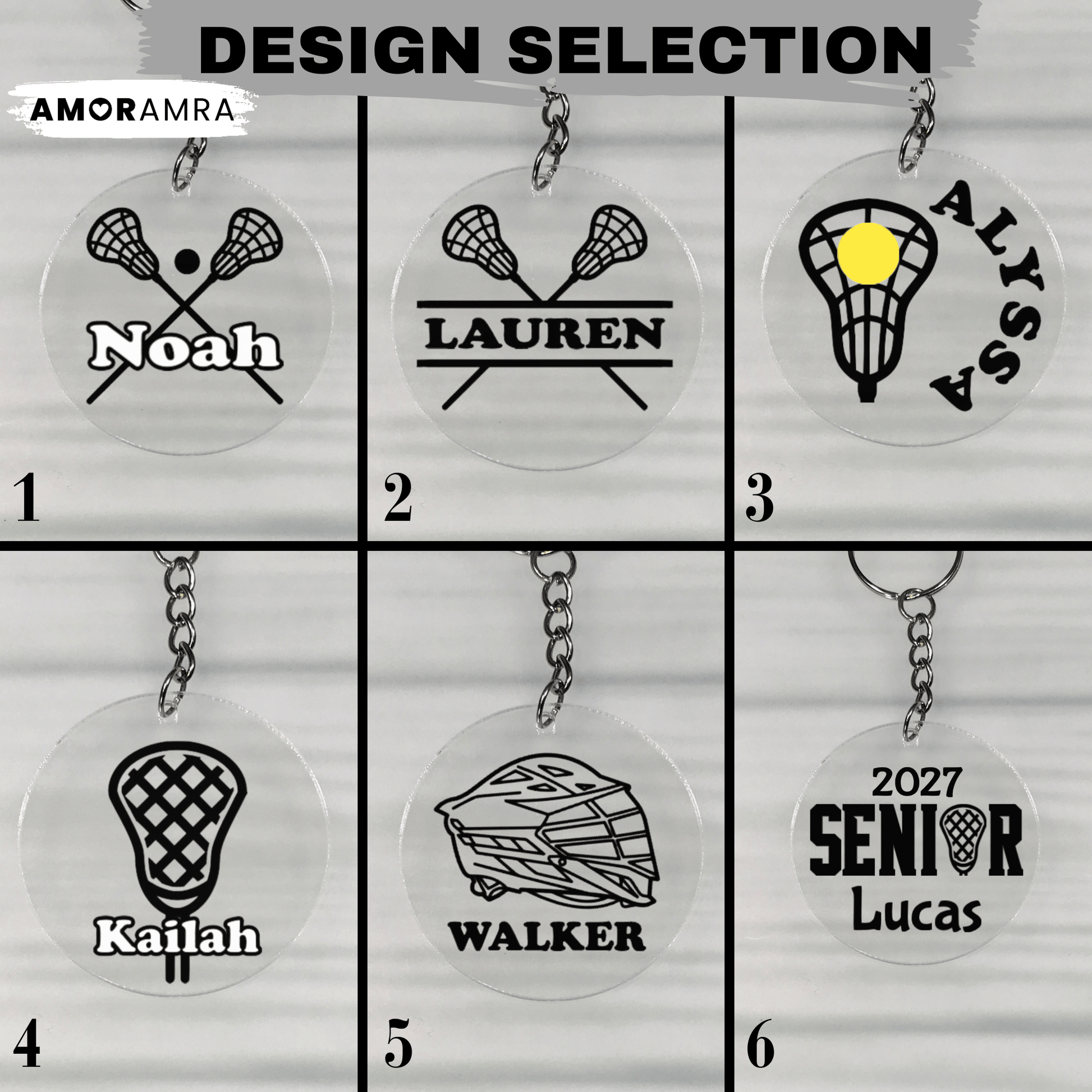 Personalized Lacrosse Keychain - Amor Amra