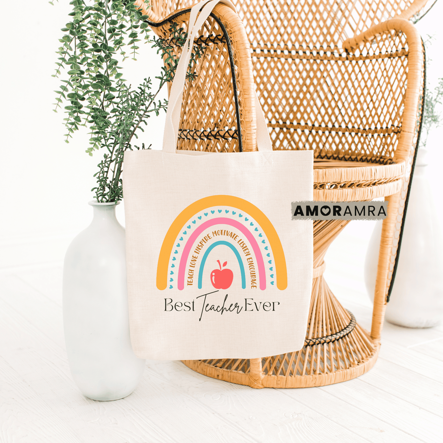 Teacher Tote Bag - Best Teacher Ever - Amor Amra
