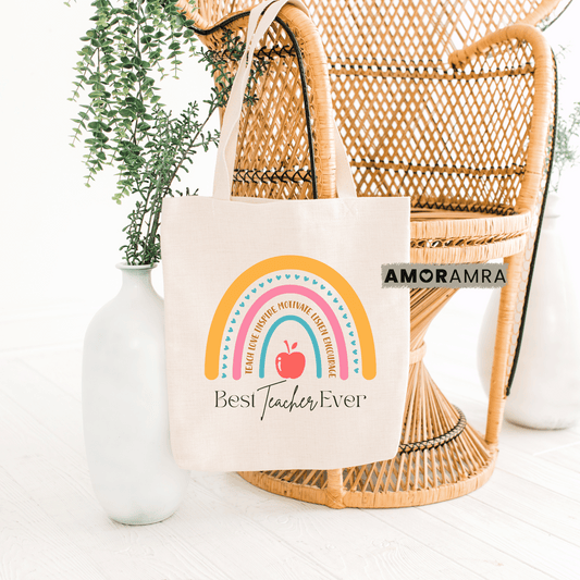 Teacher Tote Bag - Best Teacher Ever - Amor Amra