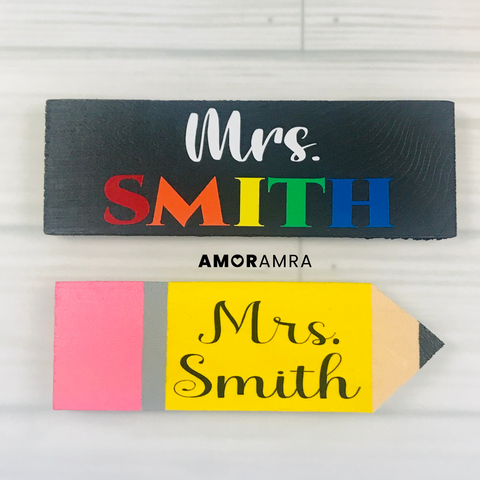 Personalized Wood Magnets | Teacher Gift - Amor Amra