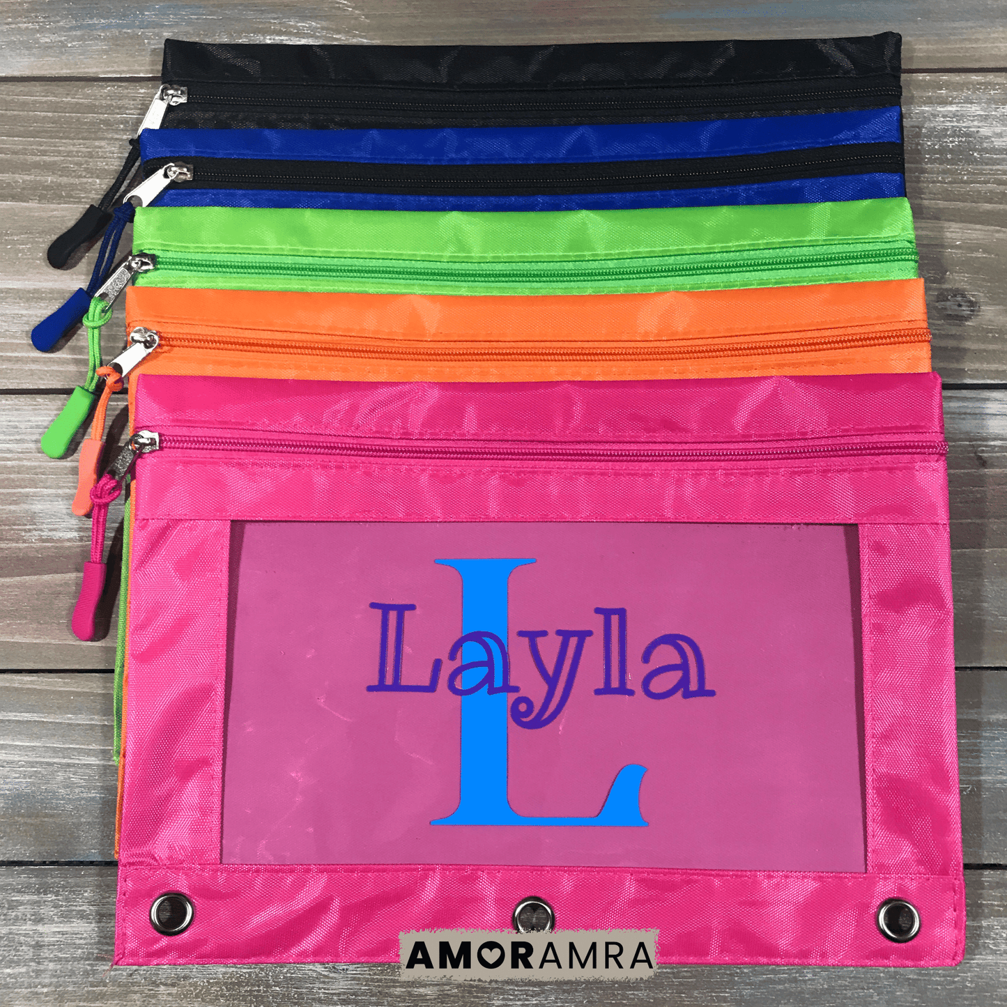 Personalized Name Pencil Pouch | Crayon Bag - Amor Amra