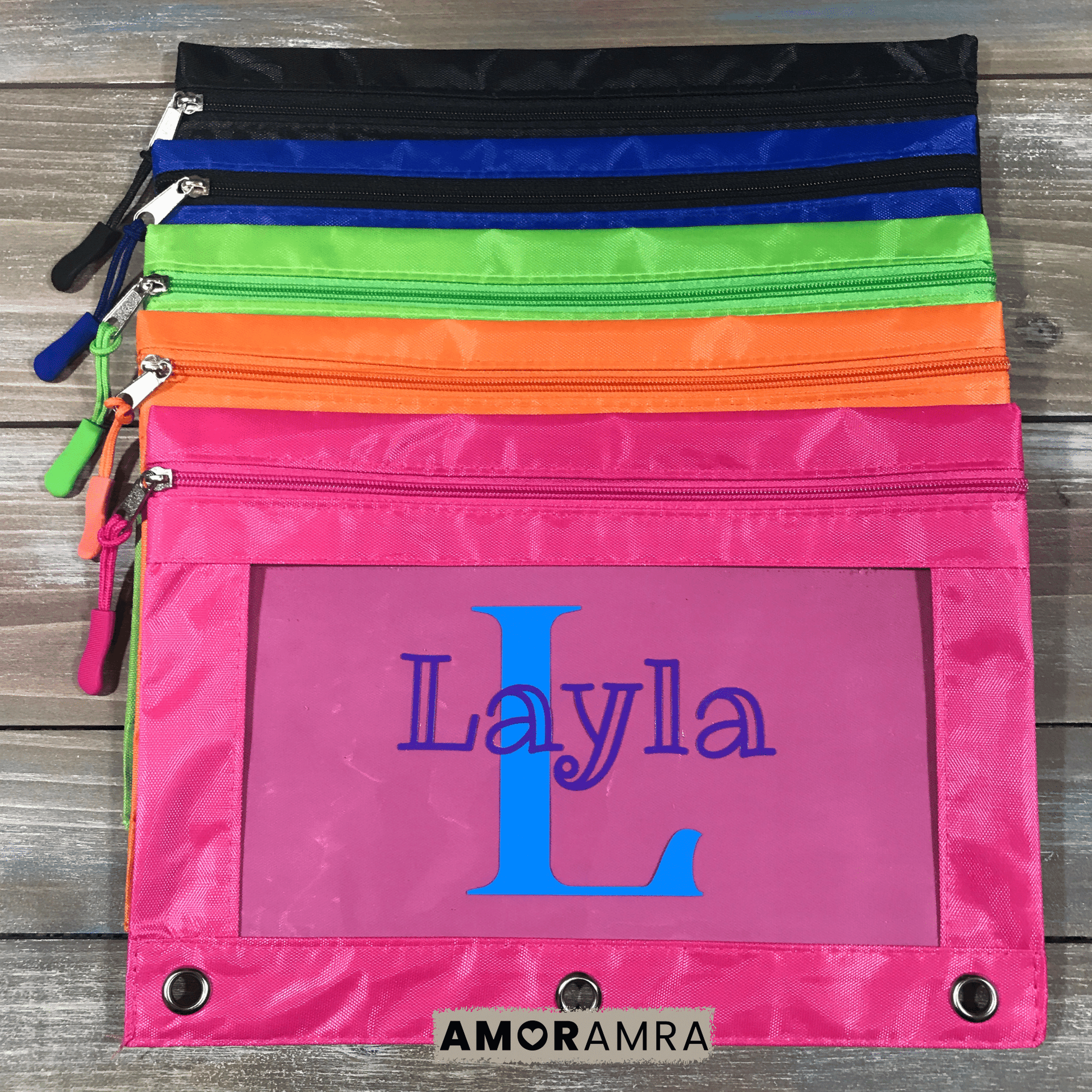 Personalized Name Pencil Pouch | Crayon Bag - Amor Amra