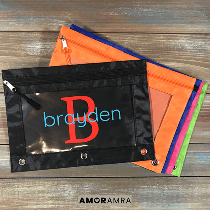 Personalized Name Pencil Pouch | Crayon Bag - Amor Amra
