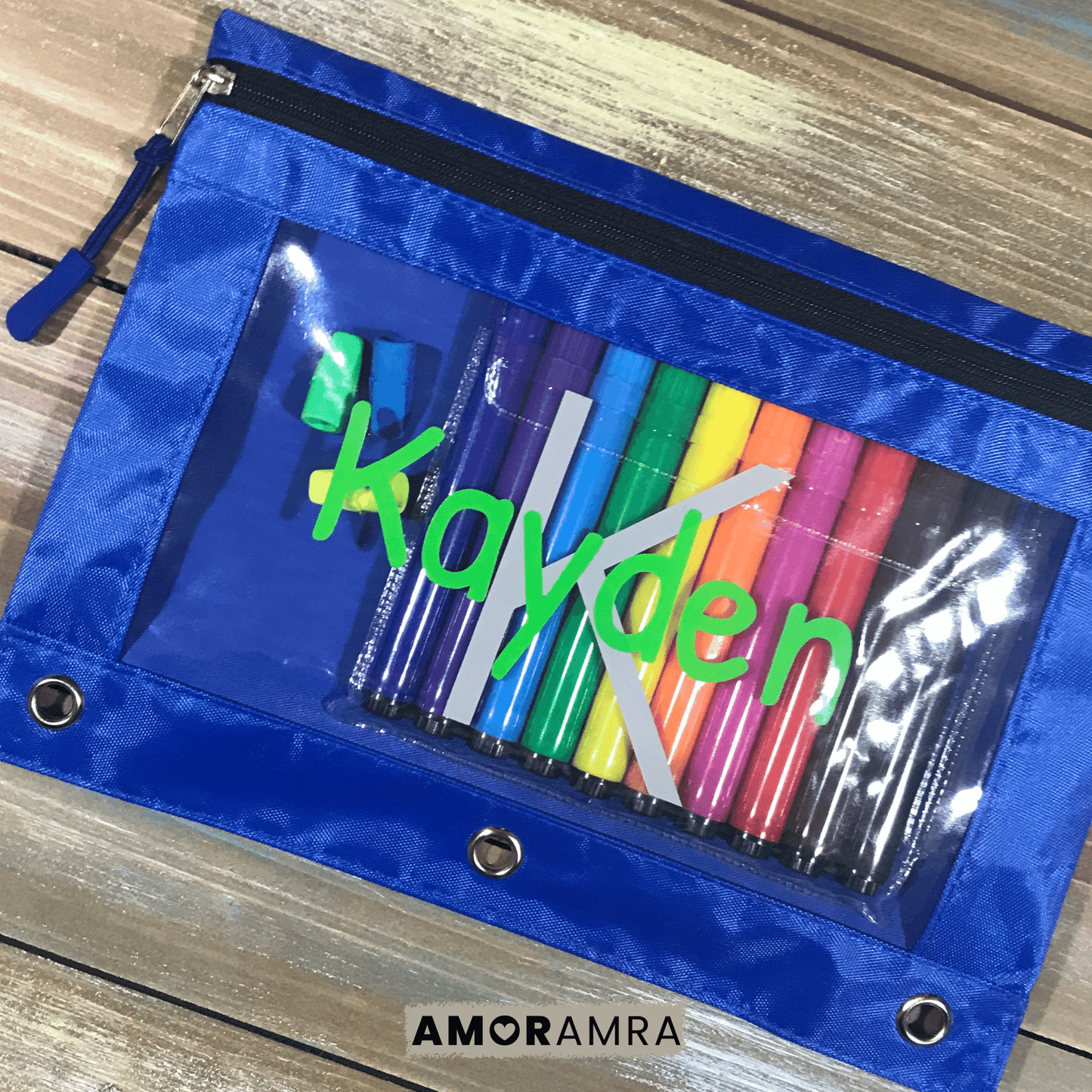 Personalized Name Pencil Pouch | Crayon Bag - Amor Amra