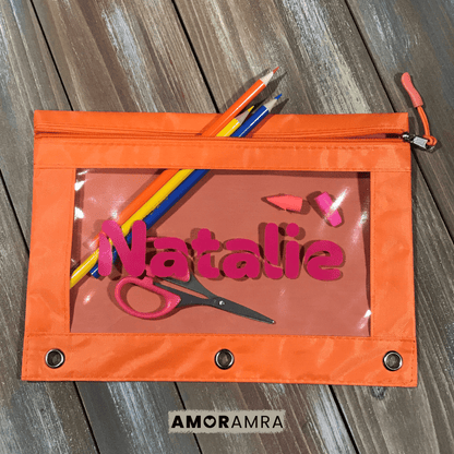 Personalized Name Pencil Pouch | Crayon Bag - Amor Amra