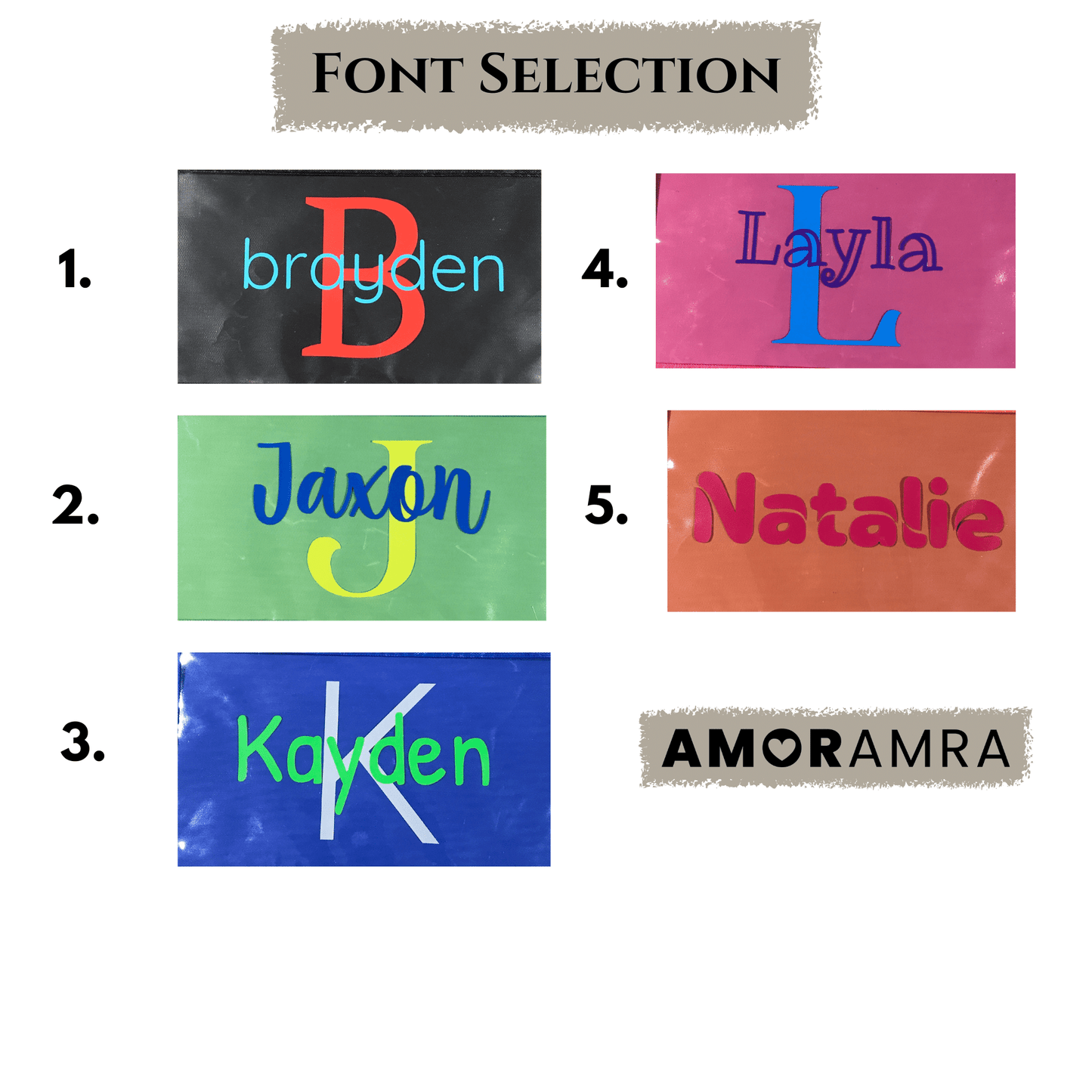 Personalized Name Pencil Pouch | Crayon Bag - Amor Amra