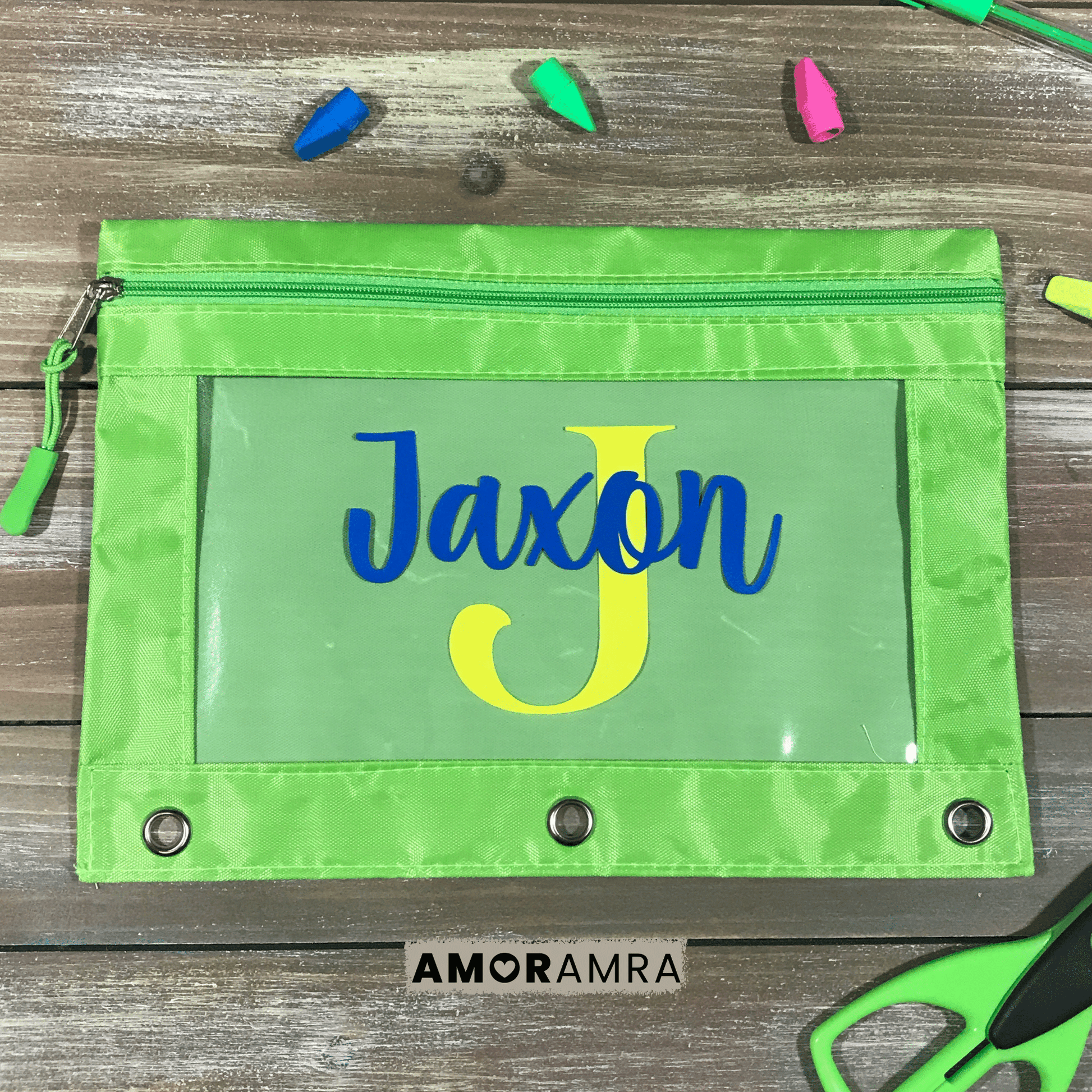 Personalized Name Pencil Pouch | Crayon Bag - Amor Amra