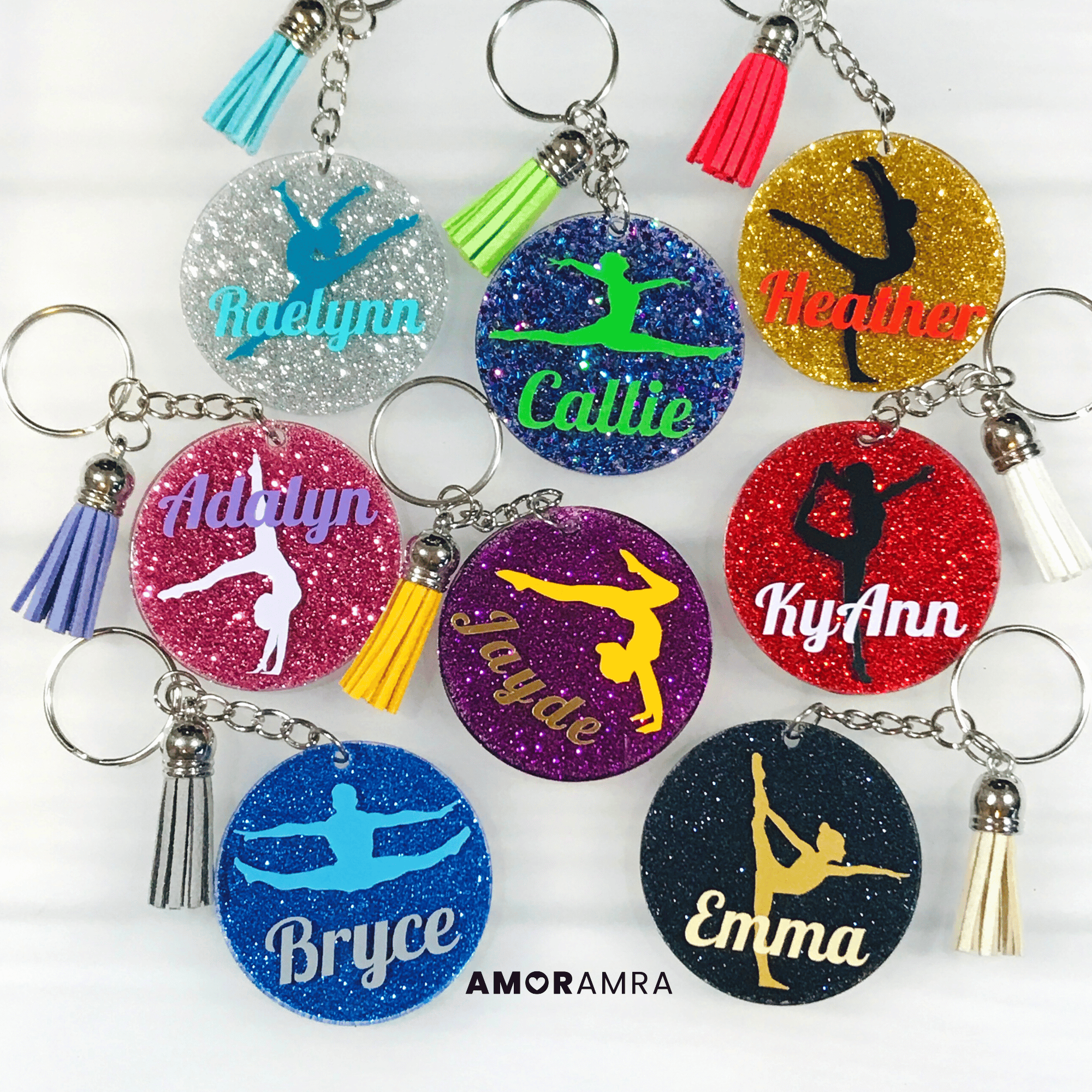 Glitter Gymnast Keychain | Gymnastics - Amor Amra