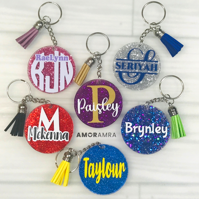 Personalized Name Glitter Keychain - Amor Amra