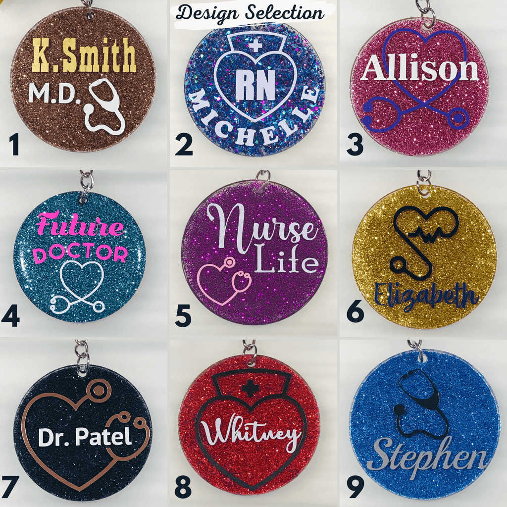 Keychain Doctor Design Glitter Doctor Keychain | Nurse Keychain – Amor Amra