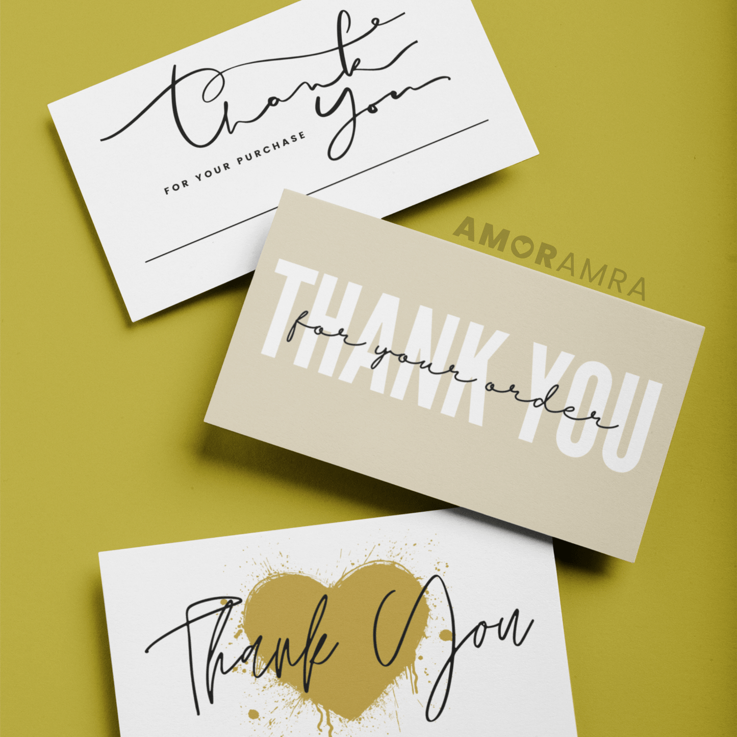 Thank You Minimalist Packaging Insert - Amor Amra