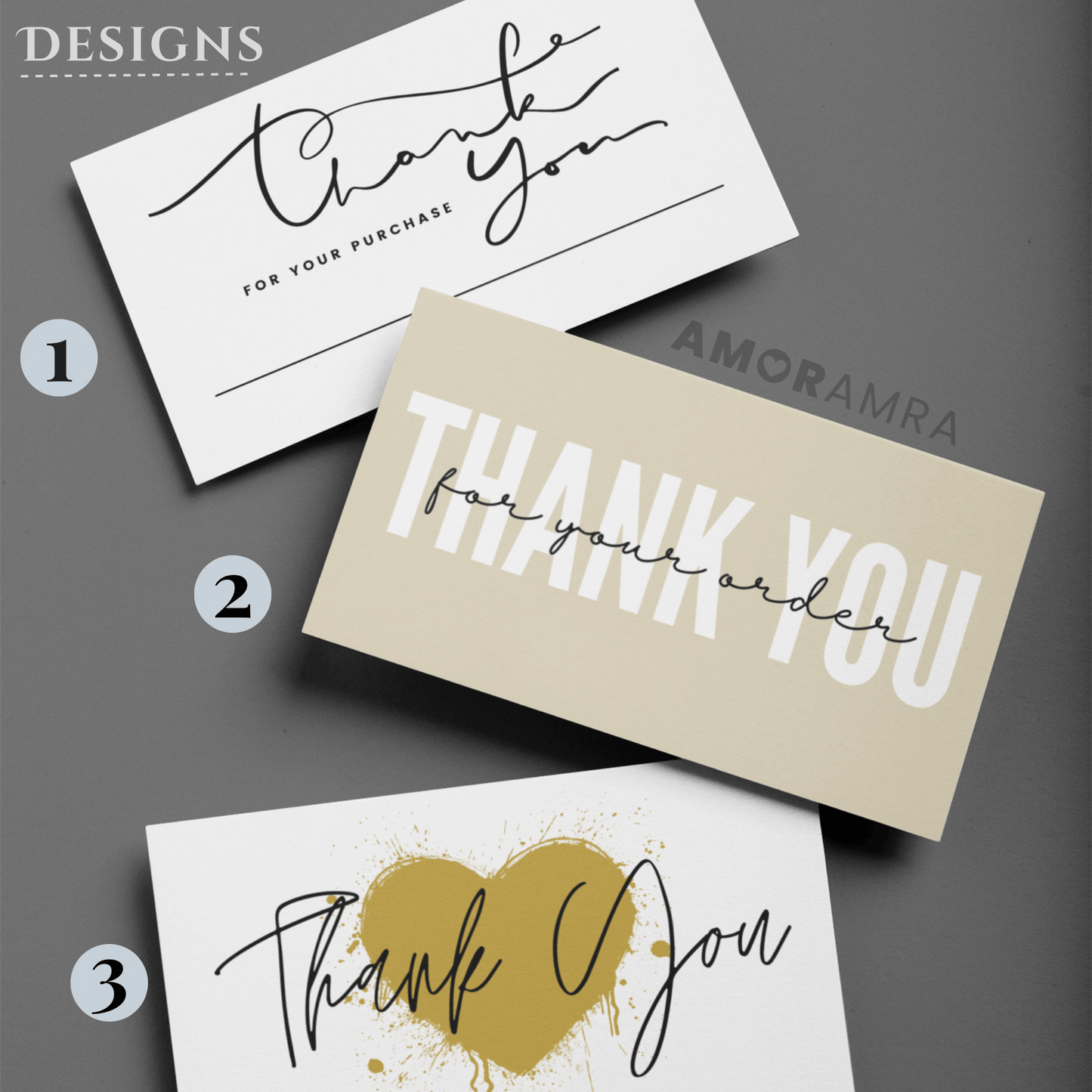 Thank You Minimalist Packaging Insert - Amor Amra